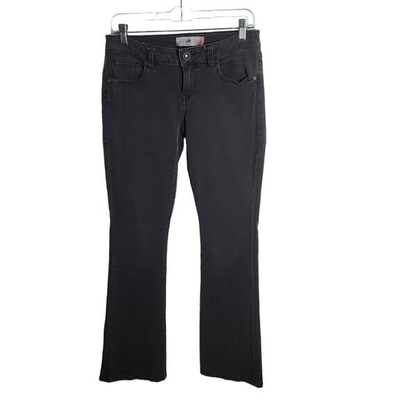CAbi Slim Bootcut Black Jeans size 2 Lowrise Stretch Classic Y2K‎ 90s Neutral - Picture 1 of 13